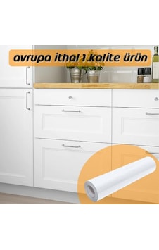 Mat Beyaz Folyo Yapışkanlı Dolap Mobilya Kaplama Folyosu (314429691)