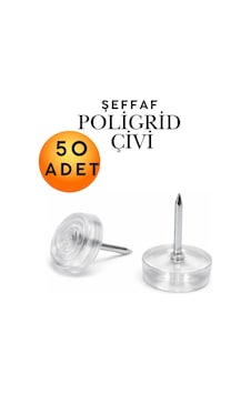 50 Adet Şeffaf Çivili Poligrit Mobilya Masa Sandalye Ayak Koruyucu Plastik Pabuç Zemin Parke Çizilmeyi Önleyici Gürültü Engelleyici Tampon Pabuç Seti Ev Ofis Ahşap Mobilya Ayak Tapası Pimi Keçesi Şeffaf Şeffaf