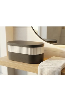 Gees Global 3d Baskı İki Rulo Tuvalet Kağıdı Saklama Kutusu Kapaklı Çizgili Banyo Organizeri Minimalist - Siyah Kapak Gbzs Gees Global 3d Baskı İki Rulo Tuvalet Kağıdı Saklama Kutusu Kapaklı Çizgili Banyo Organizeri Minimalist - Siyah Kapak Gbzs