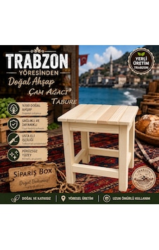 Doğal Masif Çam Çok Amaçlı Ahşap Tabure