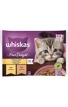 Whiskas Pouch Pure Delight Jöle İçinde Tavuklu Hindili Yavru Kedi Konservesi 4 x 85 G Whiskas Pouch Pure Delight Jöle İçinde Tavuklu Hindili Yavru Kedi Konservesi 4 x 85 G