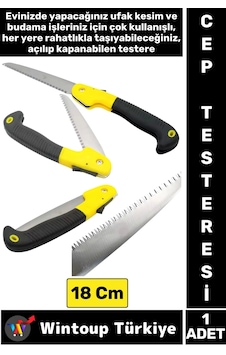 Premium Kompakt Çakı Tipi Katlanır Kamp Piknik Tamirat Kesme Çelik Cep Boy Budama Testeresi 18 Cm