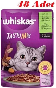 Whiskas Pouch Tastymix Kuzu & Tavuk & Havuçlu Yetişkin Kedi Maması 85 Gr 48 Adet Whiskas Pouch Tastymix Kuzu & Tavuk & Havuçlu Yetişkin Kedi Maması 85 Gr 48 Adet