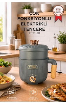 Torima ETC01 Çok Fonksiyonlu Elektrikli Tencere 1.6 L Buharlı Yağda Pilav Yemek Pişirme Makinesi
