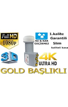 Starsat Dörtlü Lnb 4 Lnb 3D 4K Altın Uclu F Connector Starsat Dörtlü Lnb 4 Lnb 3D 4K Altın Uclu F Connector