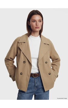 LC Waikiki Lcw Modest Kahverengi Kruvaze Yaka Oversize Kadın Trençkot CAMEL LC Waikiki Lcw Modest Kahverengi Kruvaze Yaka Oversize Kadın Trençkot CAMEL