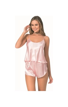 Veraura Lifestyle Kadın Şık Tasarım Yumuşak Dokulu Somon Saten Babydoll Şort Takımı Veraura Lifestyle Kadın Şık Tasarım Yumuşak Dokulu Somon Saten Babydoll Şort Takımı