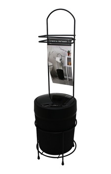 Orsa-980 Siyah Metal Ayaklı Wc Kağıtlık Yuvarlak Plastik Çöp Kovası - 4'li Paket Orsa-980 Siyah Metal Ayaklı Wc Kağıtlık Yuvarlak Plastik Çöp Kovası - 4'li Paket