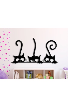 3 Yavru Kedi Silüet 3d Duvar Dekoru - Şık Ve Minimalist Tasarım 19cm 3 Yavru Kedi Silüet 3d Duvar Dekoru - Şık Ve Minimalist Tasarım 19cm