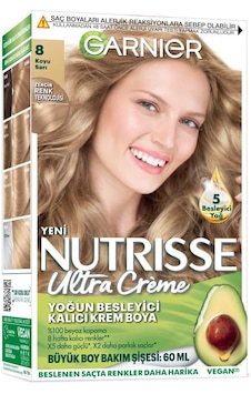 Garnier Nutrisse Yoğun Besleyici Kalıcı Krem Saç Boyası 8 Koyu Sa Garnier Nutrisse Yoğun Besleyici Kalıcı Krem Saç Boyası 8 Koyu Sa