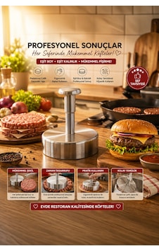 Porsima 1832 Hamburger Ve Köfte Kalıbı Köfte Presi Şekillendirici Burger Press Pratik Köfte Yapma Aparatı Gri Porsima 1832 Hamburger Ve Köfte Kalıbı Köfte Presi Şekillendirici Burger Press Pratik Köfte Yapma Aparatı Gri