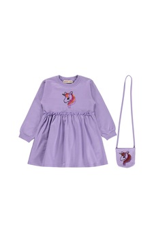 Silversun Kids Silversun Unicorn Baskılı Çantalı 2-7 Yaş Elbise - Lila Silversun Kids Silversun Unicorn Baskılı Çantalı 2-7 Yaş Elbise - Lila