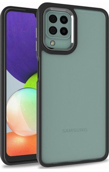 Galaxy A22 4g Kılıf Zore Flora Kapak Siyah