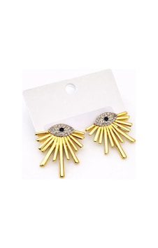 Kadın Küpe Premium Full Zirkon Göz Metal Çubuk Detay Kararmaz Küpe Altın Kadın Küpe Premium Full Zirkon Göz Metal Çubuk Detay Kararmaz Küpe Altın