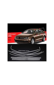 Volkswagen Jetta Mk6 2012-2018 Tamtur 12 Parça Krom Cam Çıtası Volkswagen Jetta Mk6 2012-2018 Tamtur 12 Parça Krom Cam Çıtası