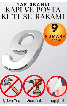 Krom Yapışkanlı Kapı Numarası 9 5 Cm / 50 Mm Küçük Boy Rakam Sayı - Daire, Posta Kutusu, Otel Oda No, Asansör, Kat Planı, Araç Model Ve Apartman İçi Dekoru İçin Kendinden Yapışkanlı Krom Numaratör 9 9 Krom Yapışkanlı Kapı Numarası 9 5 Cm / 50 Mm Küçük Boy Rakam Sayı - Daire, Posta Kutusu, Otel Oda No, Asansör, Kat Planı, Araç Model Ve Apartman İçi Dekoru İçin Kendinden Yapışkanlı Krom Numaratör 9 9