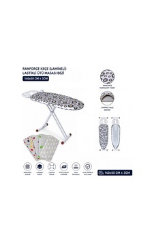 Ranforce Keçe Ütü Masası Bezi - Lastikli - Lamineli - 140x50 Cm Renkli Ranforce Keçe Ütü Masası Bezi - Lastikli - Lamineli - 140x50 Cm Renkli