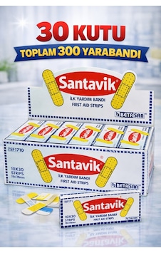 Santavik İlk Yardım Bandı Yara Bandı 10lu 30 Paket Santavik İlk Yardım Bandı Yara Bandı 10lu 30 Paket