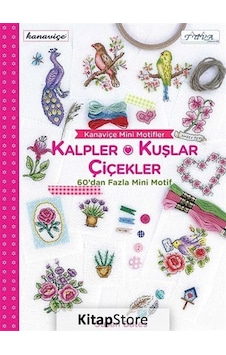 Kanaviçe Mini Motifler - Kalpler-Kuşlar-Çiçekler - Susan Bates
