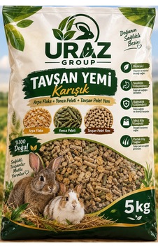 Karışık Kemirgen Yemi Tavşan-pinepig Yonca Peleti-pelet Tavşan Yem-arpa Flake 5 Kg