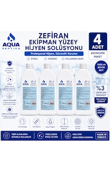 Aqua Zefiran Ekipman Yüzey Hijyen Solüsyonu 1l 4 Adet Aqua Zefiran Ekipman Yüzey Hijyen Solüsyonu 1l 4 Adet