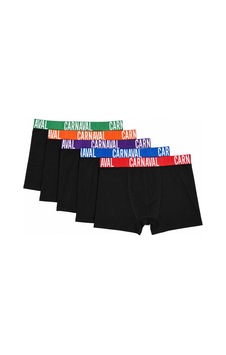 Carnaval Socks Erkek Boxer 5 Li Paket Pamuklu Likralı Siyah Renkli Bel Lastikli Carnaval Socks Erkek Boxer 5 Li Paket Pamuklu Likralı Siyah Renkli Bel Lastikli