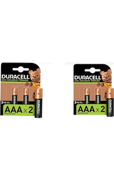 Duracell HR03/DC2400 750 mAh AAA Ni-MH Şarj Edilebilir İnce Kalem Pil 2 x 2'li