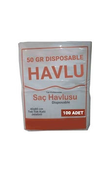 100 Adet Tek Kullanımlık Otel Buklet Sauna Kuaför Saç Baş Spor Salonu Seyahat Havlusu 50 Gr 40 80