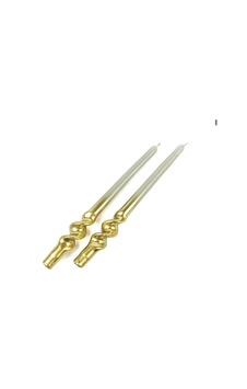 Mikasa Moor Gold Yeşil 2'li Mum 30cm Altın - Yeşil Mikasa Moor Gold Yeşil 2'li Mum 30cm Altın - Yeşil