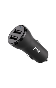 Preo 12w 2x Usb-a Araç Şarjı Siyah