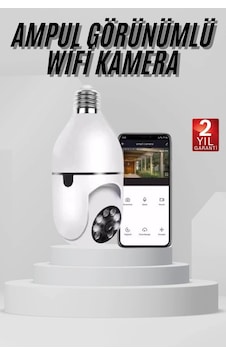 Hubrendy Tekno Wifi Güvenlik Kamerası 360 Derece Dönebilen Harekete Duyarlı Gece Görüşlü Ampul Hubrendy Tekno Wifi Güvenlik Kamerası 360 Derece Dönebilen Harekete Duyarlı Gece Görüşlü Ampul