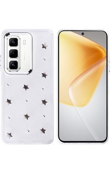 İnfinix Hot 50 Pro 4g Kılıf Airbag Tasarımlı Simli Şeffaf Zore Kutup Kapak Yıldız