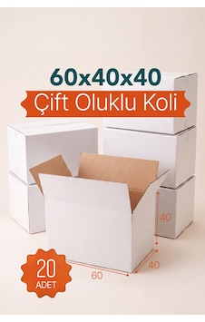 20 Adet 60x40x40 Cm Bc Dalga Çift Oluklu Beyaz Taşınma Kolisi Büyük Boy Dayanıklı Koli 20 Adet 60x40x40 Cm Bc Dalga Çift Oluklu Beyaz Taşınma Kolisi Büyük Boy Dayanıklı Koli