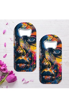 Sulu Boyalı Kız Özel Tasarımlı Oval Uzun Açacaklı Magnet