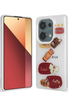 Xiaomi Poco M6 Pro 4g Kılıf Parlayan Simli Kabartma Figürlü Zore Cevze Kapak Beyaz Xiaomi Poco M6 Pro 4g Kılıf Parlayan Simli Kabartma Figürlü Zore Cevze Kapak Beyaz
