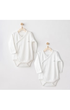 Andywawa Side Snap Basic 2'li Bebek Zıbın Body Ac25213 Ekru Andywawa Side Snap Basic 2'li Bebek Zıbın Body Ac25213 Ekru