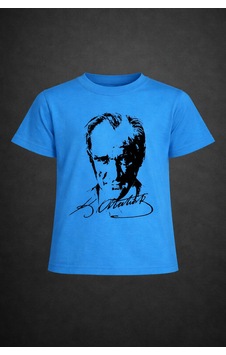 Dıgıl Kids Atatürk Baskılı Çocuk T-shirt Mavi