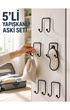 5 Adet Yapışkanlı Askı Çok Amaçlı Mutfak Banyo Düzenleyici Askılık Diğer 5 Adet Yapışkanlı Askı Çok Amaçlı Mutfak Banyo Düzenleyici Askılık Diğer