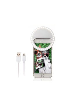 Şarjlı Led Selfie Işığı Led Light Halka Telefon Işığı 36 Led 3 Kademeli Beyaz