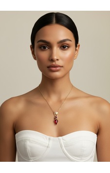 Valmont Accessories Kadın Altın Renk Fuşya Taşlı Geometrik Uçlu Kolye Pembe Valmont Accessories Kadın Altın Renk Fuşya Taşlı Geometrik Uçlu Kolye Pembe
