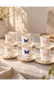 Wing 6'lı Asorti Kahve Fincanı 100ml-7841 Çok Renkli Wing 6'lı Asorti Kahve Fincanı 100ml-7841 Çok Renkli