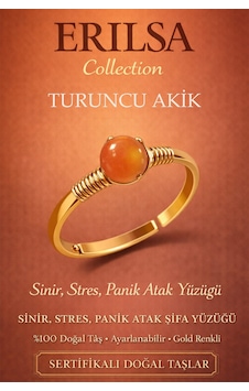 Sertifikalı Sinir Stres Panik Atak Yüzüğü Turuncu Akik Taşı Aya Çok Renkli Sertifikalı Sinir Stres Panik Atak Yüzüğü Turuncu Akik Taşı Aya Çok Renkli