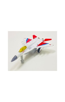 Metal Savaş Uçağı Mavi Işıklı Sesli F16 Model Beyaz Metal Savaş Uçağı Mavi Işıklı Sesli F16 Model Beyaz