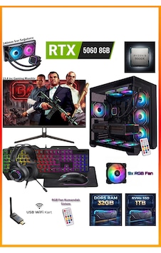 Ga-deluxe Siyah Geforce Rtx 5060 Amd Ryzen 9 9900x 32 Gb 1 Tb Ssd 23.8 Inç Monitörlü Set Masaüstü Oyuncu Bilgisayarı Cm5060bs2332gb Ga-deluxe Siyah Geforce Rtx 5060 Amd Ryzen 9 9900x 32 Gb 1 Tb Ssd 23.8 Inç Monitörlü Set Masaüstü Oyuncu Bilgisayarı Cm5060bs2332gb