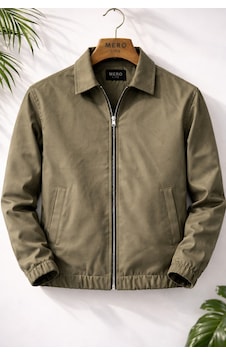 Mero Life Erkek Basic Old Money Fermuarlı Oversize Mevsimlik Polo Yaka Gabardin Kumaş Haki Ceket Mero Life Erkek Basic Old Money Fermuarlı Oversize Mevsimlik Polo Yaka Gabardin Kumaş Haki Ceket
