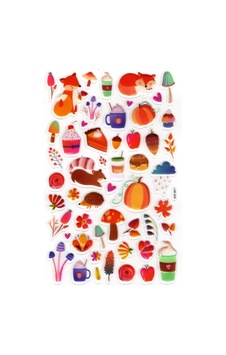 Sticker Kabartmalı Stiker Defter, Planlayıcı Etiket Lxk-024 - 22x14 Cm - Sevimli Tilki Ve Kirpi