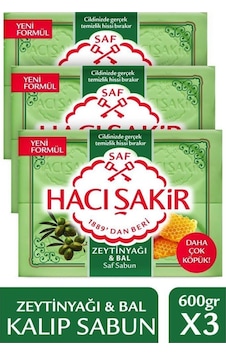 Hacı Şakir Zeytinyağı & Bal Saf Kalıp Sabun 3'lü 4 x 150 G Hacı Şakir Zeytinyağı & Bal Saf Kalıp Sabun 3'lü 4 x 150 G