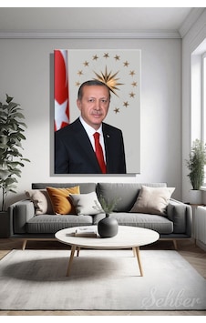 Türkiye Cumhuriyeti Cumhurbaşkanı Recep Tayyip Erdoğan'in Resmi Bir Portresi Dikey Kanvas Tablo 4121 Türkiye Cumhuriyeti Cumhurbaşkanı Recep Tayyip Erdoğan'in Resmi Bir Portresi Dikey Kanvas Tablo 4121