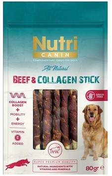 Nutri Canin Collagen Stick Biftek Eti Sargılı Kemik Köpek Ödülü 80 Gr Nutri Canin Collagen Stick Biftek Eti Sargılı Kemik Köpek Ödülü 80 Gr