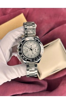 Daytona Kronograf Beyaz Kardan Erkek Kol Saati Gümüş - Siyah Daytona Kronograf Beyaz Kardan Erkek Kol Saati Gümüş - Siyah